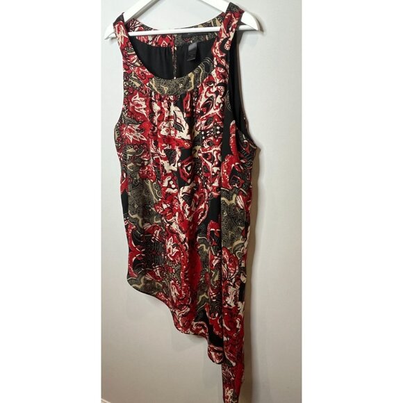 Ashley Stewart Top Womens Plus Size 26 4X Shirt Sleeveless Tunic Blouse Red Work - Picture 4 of 16